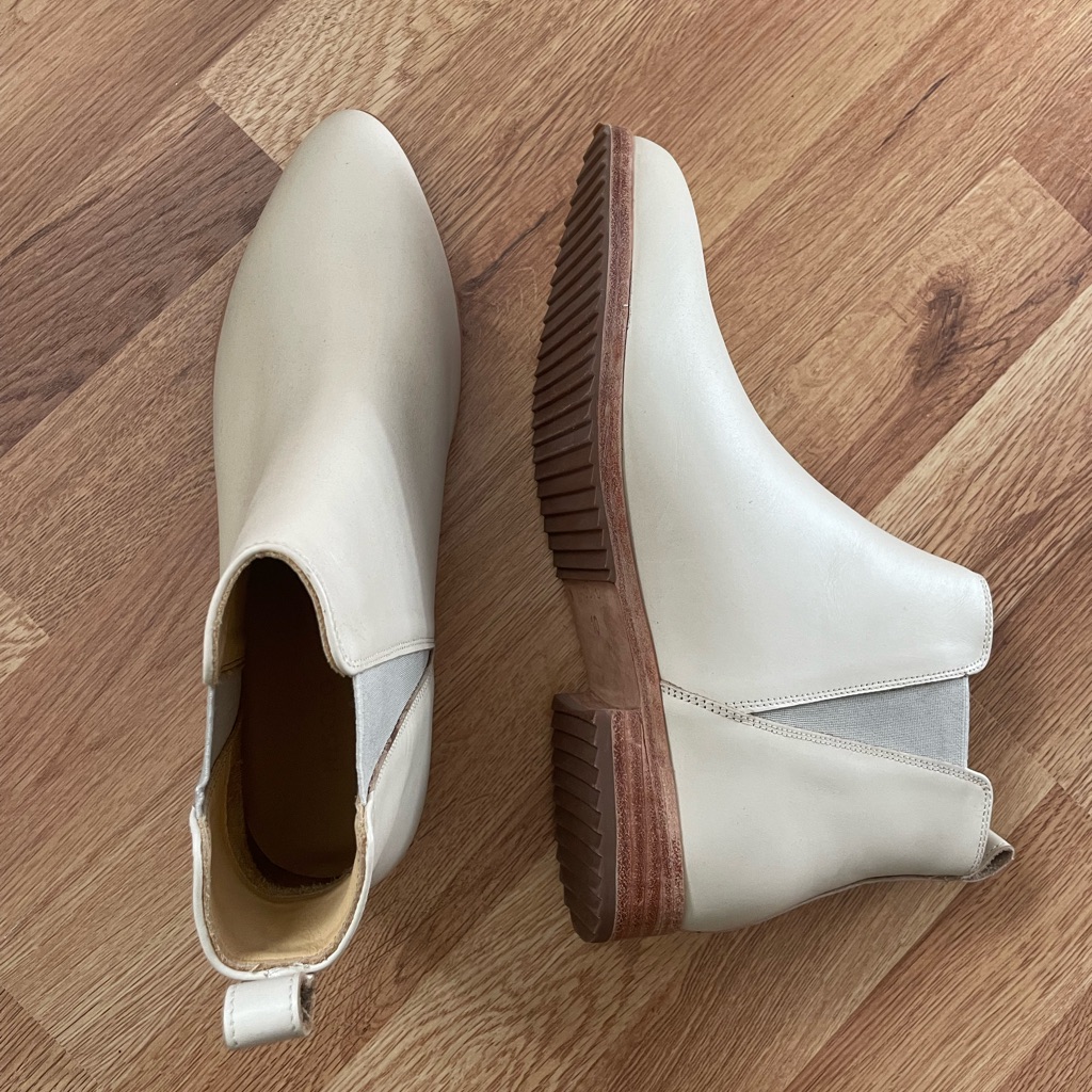New Nisolo Almond Leather Ankle Boots Size 10